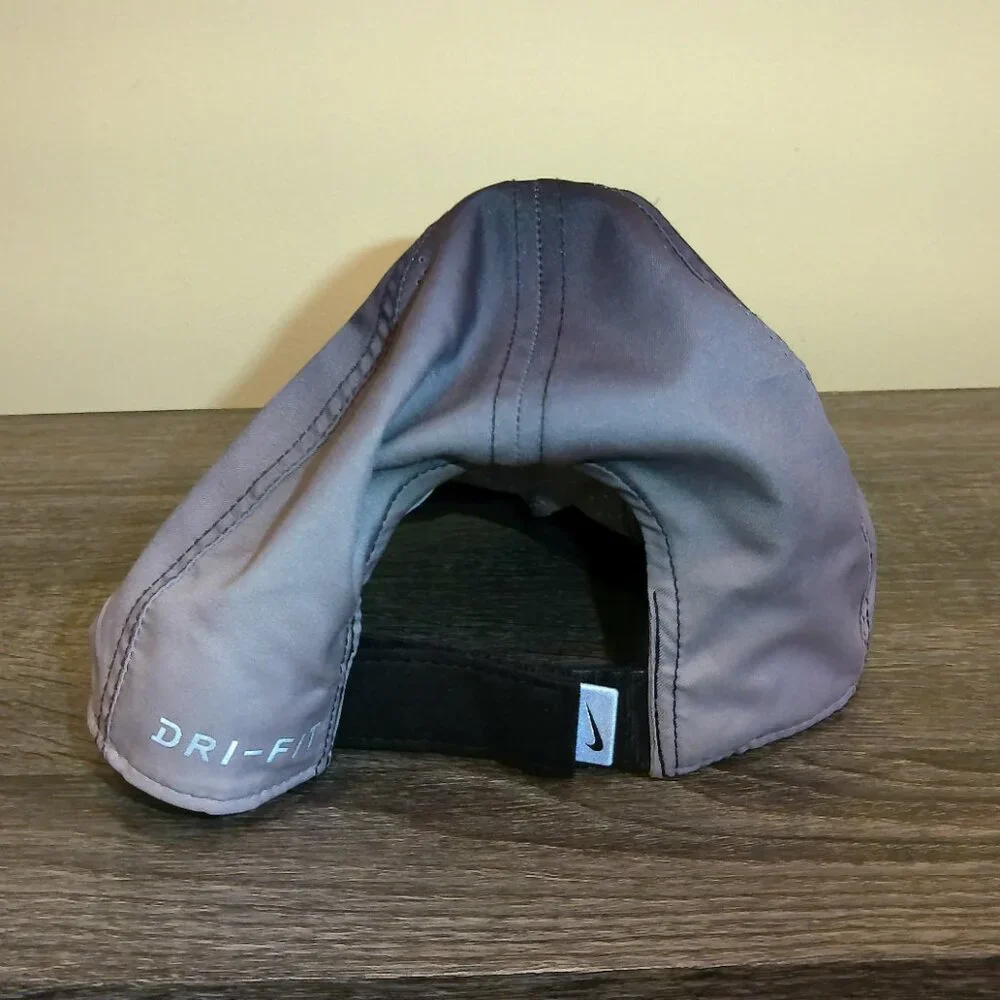 Nike Featherlight Dri-FIT Running Hat 'Move to Zero' Gray Black Reflective Logo - Picture 3 of 7